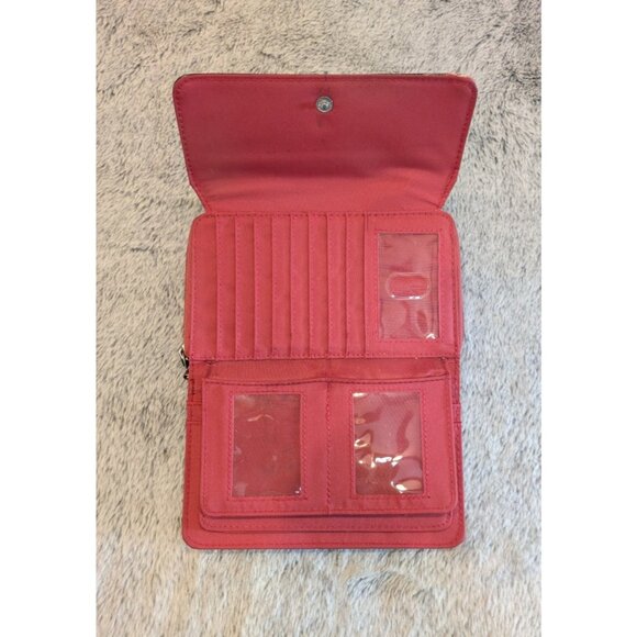 Vtg Safekeeper Zip Around Wallet Organizer Pink Floral Checkbook Picture Windows - Picture 2 of 12